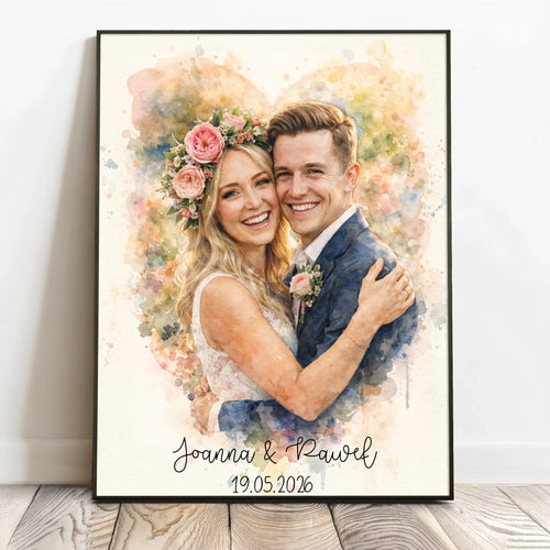 Personalizowany plakat Razem z akwarelowym efektem dla par – wersja 40x60 cm – Motiv 2