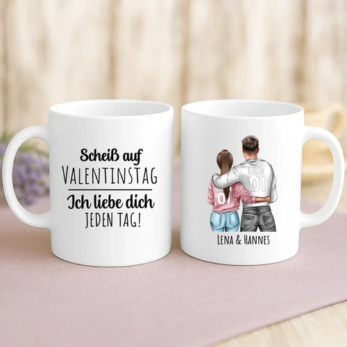 Personalizowana taza dla par Codziennie z nadrukiem imion i designu – kubek do kawy