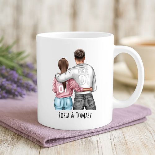 Personalizowana taza dla par Codziennie z nadrukiem imion i designu – kubek do kawy – Motiv 2