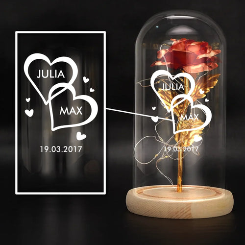 Złota róża Kocham Cię dla par – elegancki present na Walentynki – Motiv 2