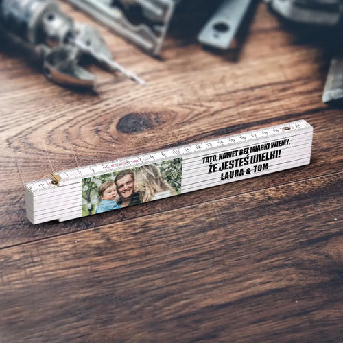 Personalizowana miarka z własnym zdjęciem dla taty i dziadka – prezent na Dzień Ojca – Motiv 2