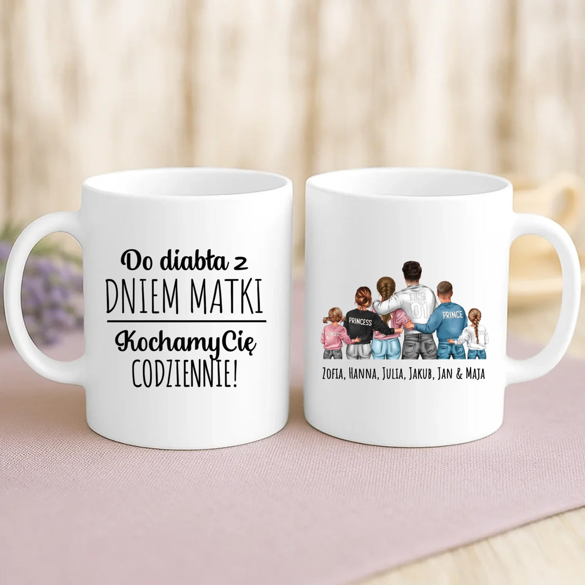 Personalizowany kubek dla rodzica z nadrukiem Nasza Mama – tasse do kawy z wyborem imienia i designu