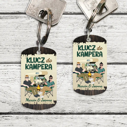 Personalizowany brelok do kluczy ze stalową obudową, obustronny nadruk ze zdjęciem i imieniem