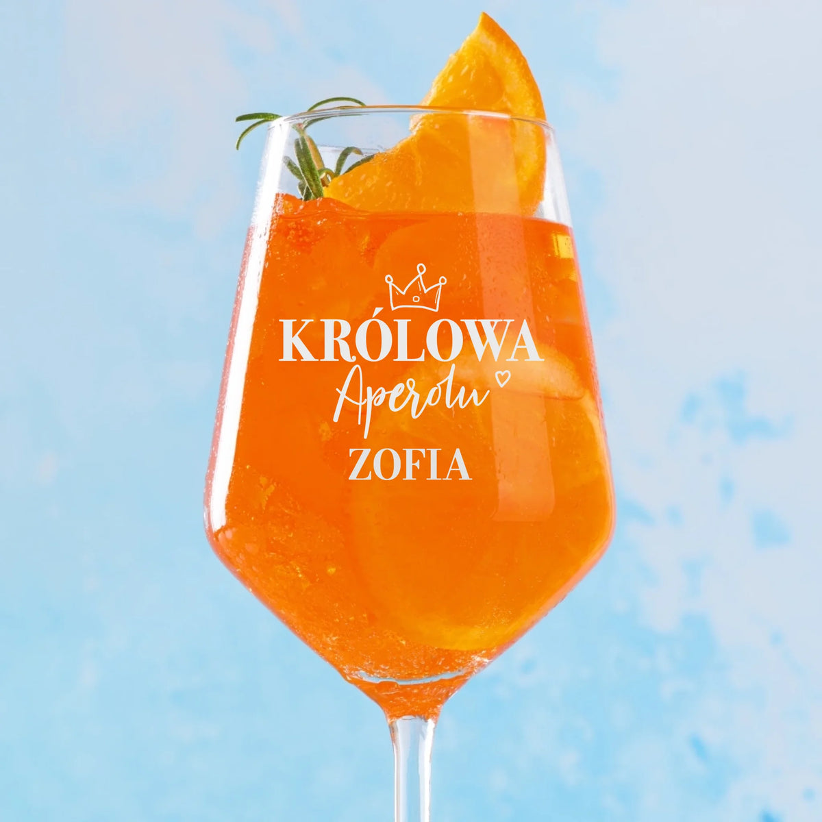 Personalizowany aperolglas Pora na drinka z grawerowanym imieniem, elegancki kieliszek na letnie koktajle