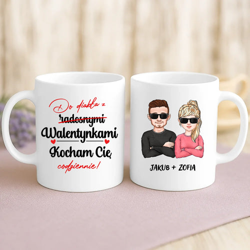 Weiße Tasse mit personalisiertem Spruch und Namen – individuelle Geschenkidee von Love & Faith