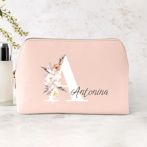 Kosmetyczka ze skóry PU z personalizowanymi inicjałami, elegancki dodatek do pielęgnacji na co dzień – Motiv 2