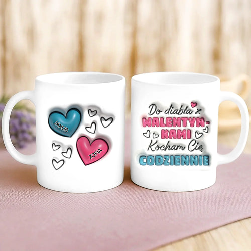 Weiße Tasse mit personalisiertem Spruch und Namen – individuelle Geschenkidee von Love & Faith